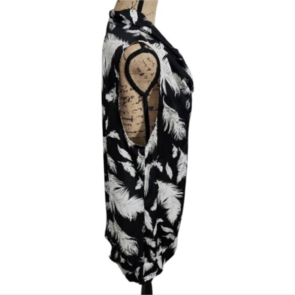 Lane Bryant black and white tropical cowl neck Sleeveless tunic plus sz 14 16 1X - Picture 4 of 5